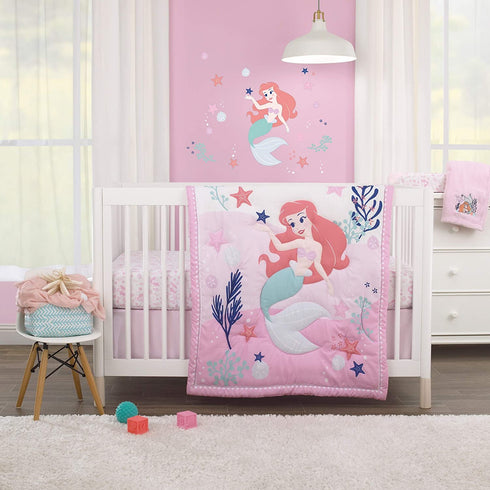 Disney The Little Mermaid Pink and White Ariel Cute by Nature Super Soft Changing Pad Cover