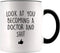 YouNique Designs Future Doctor Coffee Mug, 11 Ounces, White, Funny Medical Student Cup, Med School Mug, Medical School (Black Handle)