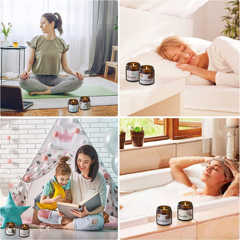 Scented Candles, Soy Wax Candles Gift Set, Jar Candles for Women, Premium Long Lasting Aromatherapy Candles for Home Birthday Holiday Party, 6 Pack