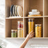 ComSaf Glass Spaghetti Pasta Storage Container with Lids 74oz, Tall Clear Airtight Food Storage Jar with Bamboo Cover Kitchen Pantry Storage Container for Noodles Flour Cereal Coffee Beans