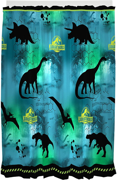 Franco Kids Window Curtain Panels Drapes Set, 82 in x 63 in, Jurassic World
