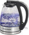 Hamilton Beach Glass Electric Tea Kettle, Water Boiler & Heater, 1 L, Cordless, LED Indicator, Auto-Shutoff & Boil-Dry Protection (40930), Clear