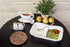 Mud Pie Farmhouse Inspired Ceramic Aluminum Salt and Pepper Caddy Set, One size, White