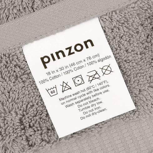 Amazon Brand Pinzon Organic Cotton Hand Towels, Set of 6, Marble Grey
