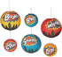 Superhero Hanging Paper Lanterns - Set of 6, Comes in 2 Sizes - Comic Birthday Party Decor