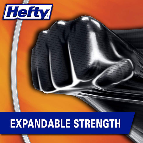 Hefty Ultra Strong Multipurpose Large Trash Bags, Black, Unscented, 30 Gallon, 25 Count