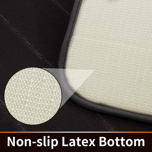 Yimobra Memory Foam Bath Mat Large Size 31.5 by 19.8 Inches, Soft and Comfortable, Super Water Absorption, Non-Slip, Thick, Machine Wash, Easier to Dry Bathroom Floor Rug, Black