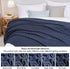 PHF Acrylic Knit Throw Blanket 50 x 60 inches, Lightweight Soft Cozy Decorative Woven Blanket with Tassels for Couch, Bed, Sofa, Chair, Home Travel, Suitable for All Seasons, Navy
