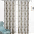 Thermal Insulated Curtains with Palm Leaves Pattern Darkening Grommets Drapes Linen Textured in Modern Jacquard Window Curtain for Living Room and Bedroom (2 Panels, W 52×L 96 Inches Length, Beige)