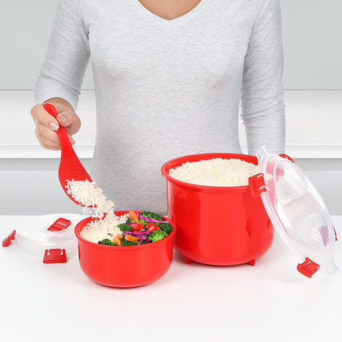 Sistema BPA-Free Rice Cooker (2.6L) & Round Microwave Food Container (915ml)