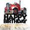 Trucks Happy Birthday Cake Topper Decorations for Transportation Theme Picks for Kids Birthday Party Decor Supplies
