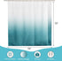 LOVTEX Teal Shower Curtain Set with 12 Hooks Ombre Waffle Shower Curtains for Bathroom 72 x 72 in, Waterproof and Machine Washable