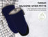 Cuisinart Silicone Oven Mitts, 2pk - Heat Resistant Quilted Oven Gloves to Safely Handle Hot Cookware - Soft Insulated Deep Pockets, Non-Slip Grip and Convenient Hanging Loop - Navy Aura