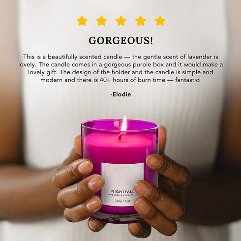 Candle Gifts for Women - Lavender Scented Candle for Home - Purple, Long Burning Soy Candle (40+ hrs / 8 oz) - Lavender & Eucalyptus