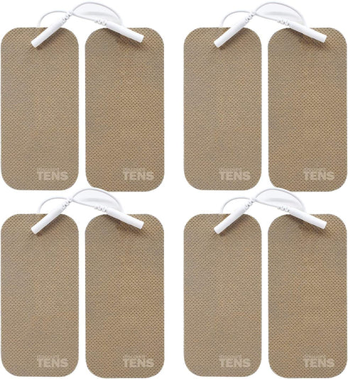 TENS Wired Electrodes Compatible with TENS 7000, Premium Replacement Pads for TENS Units, Discount TENS Brand (2in x 4in, 8 Pack)