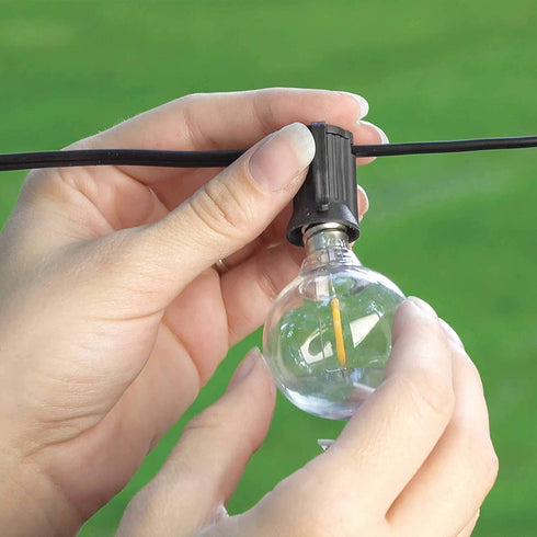 Mr Beams 1W G40 Globe Bulb LED Weatherproof Indoor/Outdoor String Lights, 25 ft, Black