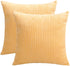 BeBen Throw Pillow Covers, Decorative Pillow Covers 20x20, Set of 2 Soft Corduroy Square Cushion Case Home Decor for Couch, Bed, Sofa, Bedroom, Car , Yellow, 20X20