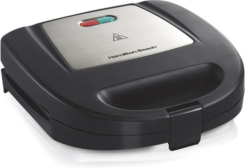 Hamilton Beach Electric Sandwich Maker and Toaster Makes Omelets and Grilled Cheese, 4 Inch, Easy to Store, Black (25430)
