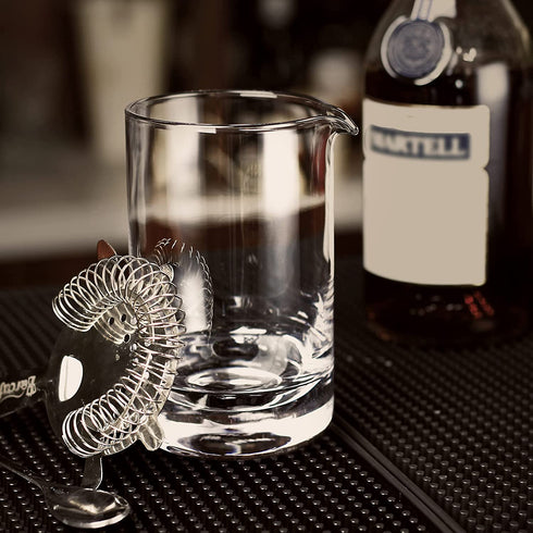 Professional Cocktail Mixing Glass with Seamless and Handblown Construction,Thick bottom, - Clear,Premium,Plain Design,Bar glasses,Best for Bartenders