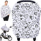 Baby Car Seat Covers, Carseat Canopy, Boys Girls Privacy Breastfeeding Cover (Grey Heart)