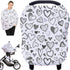 Baby Car Seat Covers, Carseat Canopy, Boys Girls Privacy Breastfeeding Cover (Grey Heart)