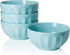 Sweese 130.402 Porcelain Fluted Bowls - 42 Ounce for Salad, Fruits and Popcorn - Set of 4, Turquoise