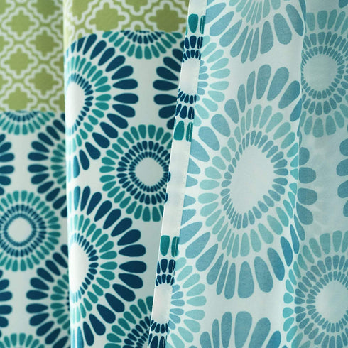 Lush Decor Bohemian Striped Shower Curtain Colorful Bold Design, 72" x 72", Blue and Green