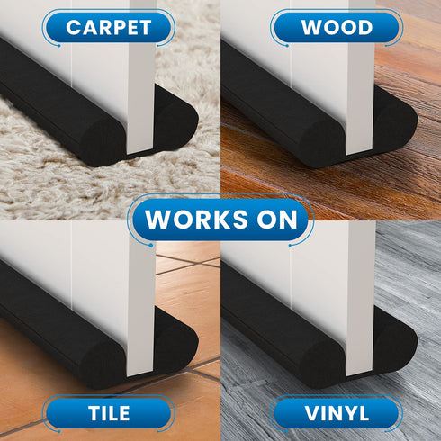 Everlasting Comfort Under Door Draft Stopper - Thicker 2" Foam Strip Blocks 50% More Noise and Wind - Seal Bottom of Doors 30" to 36" - Interior Front Door Sweep, Blocker, Soundproofing Guard