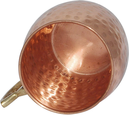 Raajsee Moscow Mule 18 ounce Pure Copper Mugs Set of 2 Solid Hammered Design Gift Set