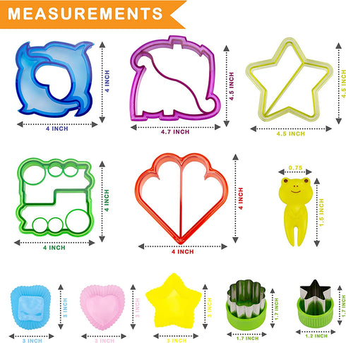 Sandwich Cutters for Kids, Mini Forks, Vegetable Cutter Set, Muffin cups (35 Piece Set) Fun and Cute Shaped Cookie Cutter or Bread Cutter - Large Food Cutter Set for Kids Lunch Boxes