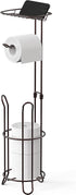 SimpleHouseware Bathroom Toilet Tissue Roll Holder Stand with Cell Phone Holder, Bronze