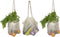 Organic Cotton Mesh Tote Bags Reusable Mesh Grocery Bags - Reusable Shopping Bags for Groceries - French Market Bag - Fish Net Farmers Market Bag - Mesh Produce, Vegetable & Grocery Bags (3 Bags)