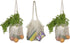 Organic Cotton Mesh Tote Bags Reusable Mesh Grocery Bags - Reusable Shopping Bags for Groceries - French Market Bag - Fish Net Farmers Market Bag - Mesh Produce, Vegetable & Grocery Bags (3 Bags)