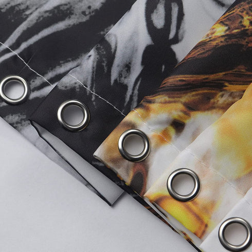 Black Gold Marble Shower Curtains for Bathroom Abstract Golden Cracked Lines Modern Luxury Geode Shower Curtain Waterproof Fabric 72x72 Inch with Hooks