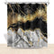Black Gold Marble Shower Curtains for Bathroom Abstract Golden Cracked Lines Modern Luxury Geode Shower Curtain Waterproof Fabric 72x72 Inch with Hooks