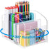 Marbrasse Acrylic Pen Holder, 360-degree Rotating Clear Pen Organizer for Desk, Desktop Stationery Organizer Caddy for Office School Home & Art Supplies (Acrylic Rectangle)