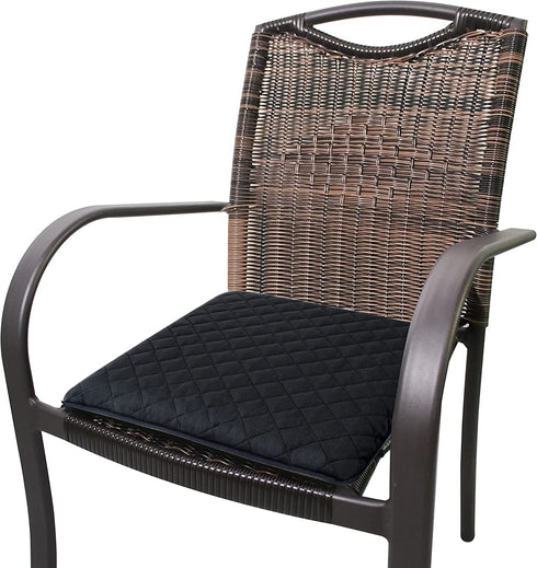 COMFORTANZA Chair Seat Cushion - 16x16x1.6 Memory Foam Square Thin Non-Slip Pads for Kitchen, Dining, Office Chairs and Car Seats - Comfort and Back Pain Relief - Medium Firm - Black