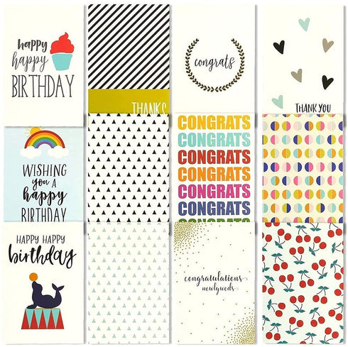 144 Greeting Cards Assortment Bulk Box for All Occasions, Birthday, Graduation, Baby Shower & Thank You, 48 Assorted Designs with Envelopes, 4 x 6 Inches