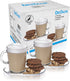 DESTALYA Coffee Mugs with Handles and Saucers Set, Clear Glass 13.52 oz Handled Cups for Hot Beverages Cold Drinks, Tea Espresso Cappuccino Hot Chocolate