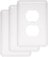 Franklin Brass W10249V-W-C Stamped Steel Round Single Duplex Outlet Wall Plate / Switch Plate / Cover, White, 3-Pack