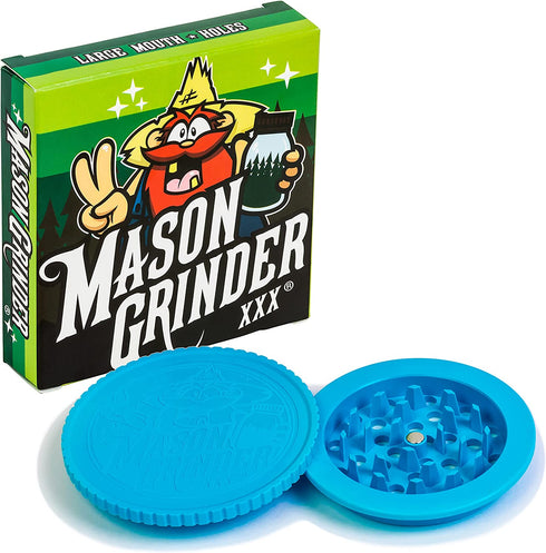 2 Piece Herb Grinder with Holes by Mason Grinder - Large Mouth - 2 Piece Herb Grinder with Holes - Fits on Wide Mason Jars (Jar Not Included)