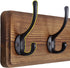 SKOLOO Rustic Wall Mounted Coat Rack: 16-inches Hole to Hole, Case of 2, Pine Solid Wood Coat Hook Hanger - 5 Hooks for Hanging Clothes Robes Towels Coats