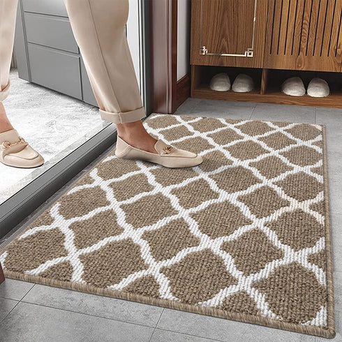SHACOS Doormat 24"x36" Indoor Entrance Entryway Door Mat Non Slip Washable Front Door Rug Dirt Trapper Mat Entrance Rugs and Mats for Entry Mud Room Garage, Brown