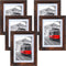 QUTREY 5x7 Picture Frame Set of 5, Rustic Distressed Display 5x7 Photo Pictures with Mat or 6x8 Without Mat for Wall Mount or Tabletop, Brown