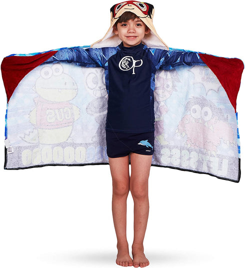 Franco Kids Bath and Beach Soft Cotton Terry Hooded Towel Wrap, 24" x 50", Ryans World