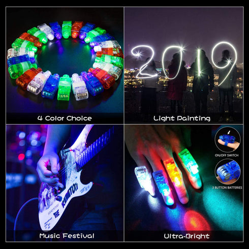 Led Light Up Toys 68Pcs Party Favors for Kids Adults, Glow in the Dark Party Supplies include 40 Finger Lights, 8 Jelly Rings, 7 Light Up Animals Rings, 5 Led Glasses, 4 Bracelets, 4 Led Crystal Necklaces