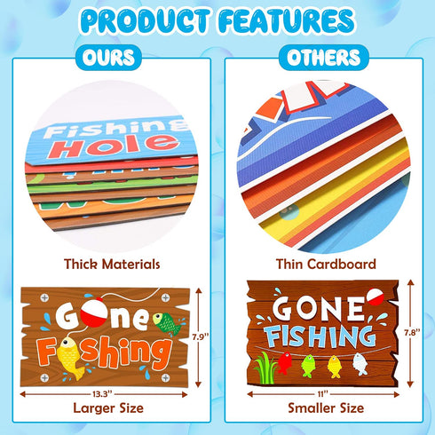 Huray Rayho Gone Fishing Party Directional Welcome Signs The Big One Backyard Door Cutouts Summer Birthday Party Favor Ideas Decoration Supplies
