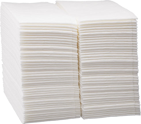 100 Count Luxury Linen Feel Disposable Guest Hand Towels in Bulk, Soft & Absorbent Cloth Like Paper Napkin for Bathroom, Kitchen, Weddings, Parties, Dinners or Events, White by eDayDeal