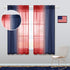 Navy and Red Short Curtains for Small Windows Set 2 Panels Ombre Sheer Navy Blue and Red Decorations Patriotic Curtains for Boys Room Kids Bedroom Decor Memorial Independence Day 50 x 45 Inch Length