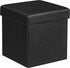 SONGMICS ULSF101 Storage Ottoman Cube/Footrest Stool/Coffee Table/Puppy Step, Holds Up to 660 lb., Faux Leather, 15", Black